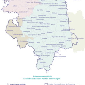 Il s'étend sur un territoire composé de 4 Communautés de communes : Liffré-Cormier Communauté, Vitré Communauté, Pays de Châteaugiron Communauté et Laval Agglomération (pour 1 commune)