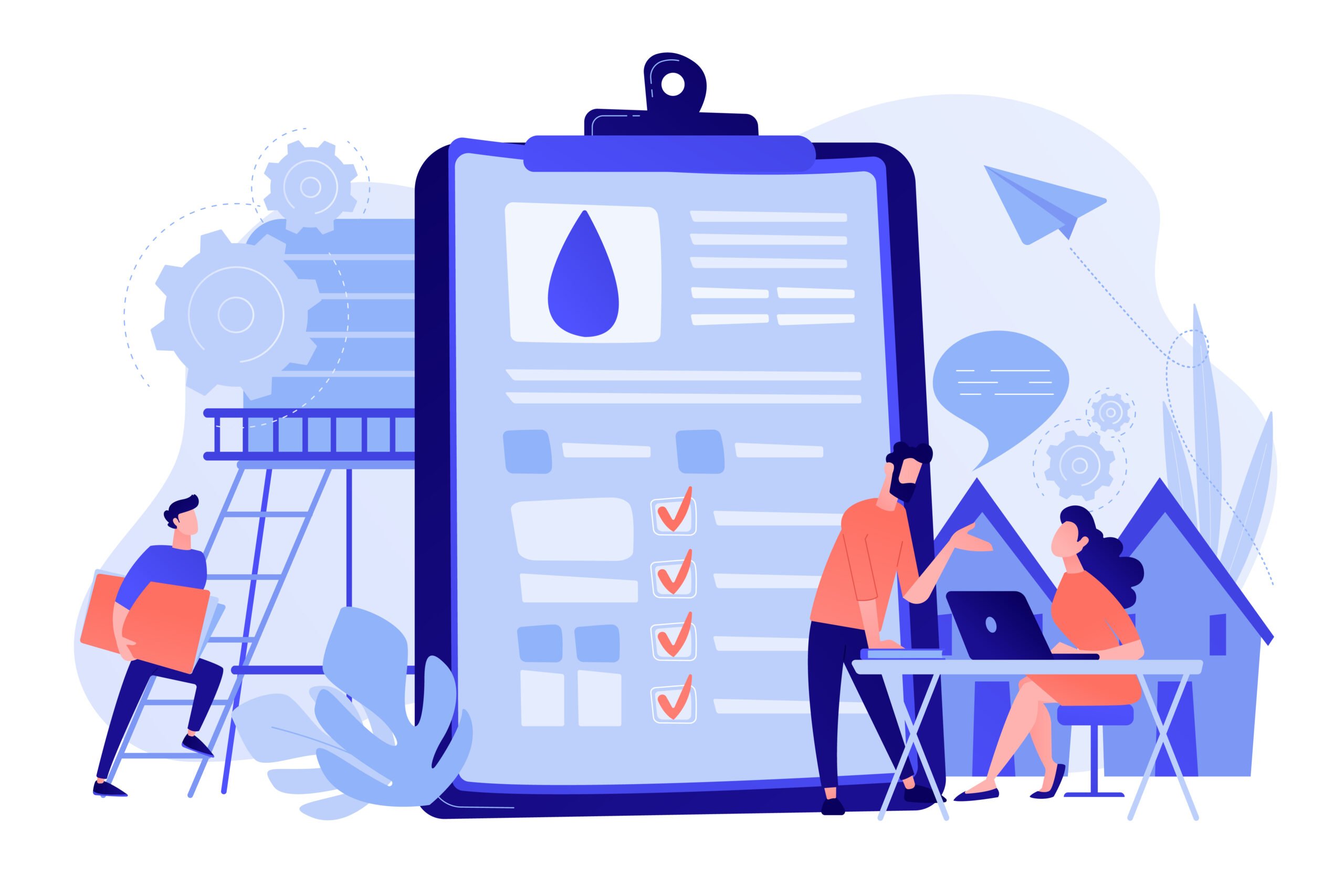 Water Management Smart City Concept Vector Illustration.